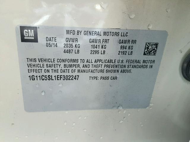 1G11C5SL1EF302247 - 2014 CHEVROLET MALIBU 1LT 棕色 照片 10