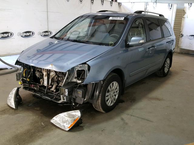 KNDMG4C7XE6577944 - 2014 KIA SEDONA LX BLUE photo 2