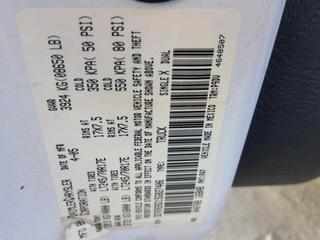 3D7KR26D15G827406 - 2005 DODGE RAM 2500 S Ağ foto 10