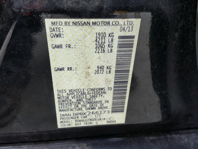 1N4AL3AP6DC266173 - 2013 NISSAN ALTIMA 2.5 BLACK photo 10