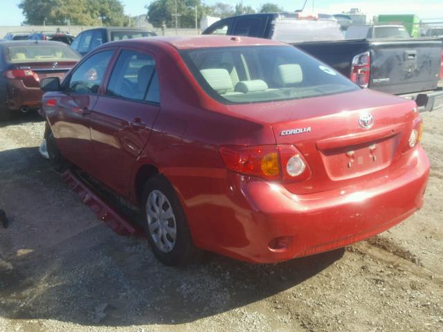 1NXBU40E99Z115200 - 2009 TOYOTA COROLLA BA RED photo 3