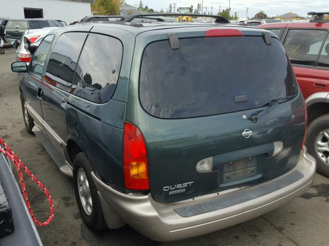 4N2XN11T0YD823611 - 2000 NISSAN QUEST SE GREEN photo 3