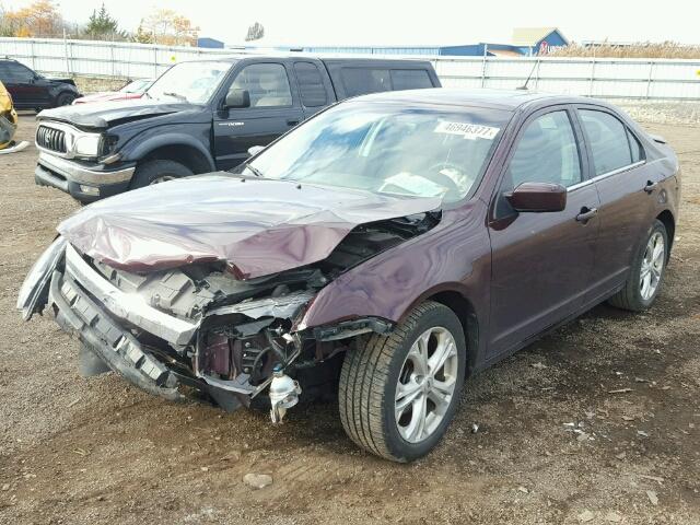 3FAHP0HA1CR386661 - 2012 FORD FUSION SE MAROON photo 2