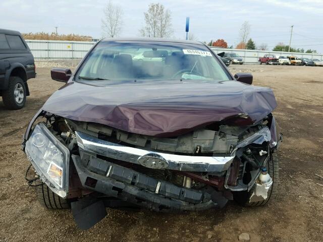 3FAHP0HA1CR386661 - 2012 FORD FUSION SE MAROON photo 9