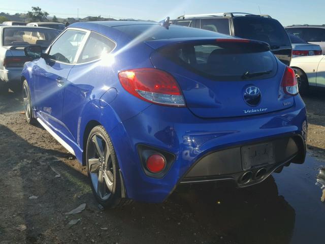 KMHTC6AE3EU201940 - 2014 HYUNDAI VELOSTER T BLUE photo 3