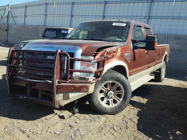 1FTWW31R68EB80560 - 2008 FORD F350 SRW S BROWN photo 2