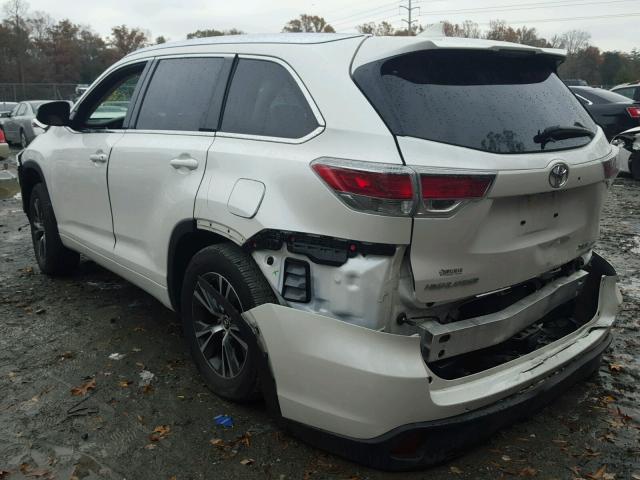 5TDJKRFH7GS262217 - 2016 TOYOTA HIGHLANDER WHITE photo 3