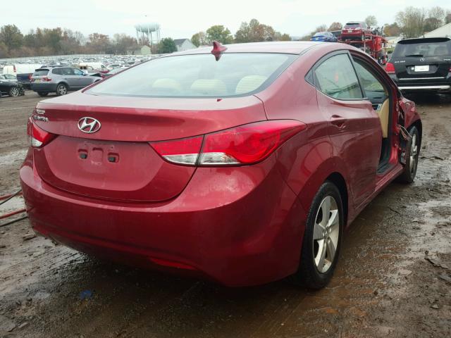 5NPDH4AE3DH304301 - 2013 HYUNDAI ELANTRA GL RED photo 4