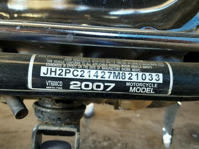 JH2PC21427M821033 - 2007 HONDA VT600 CD BLACK photo 10