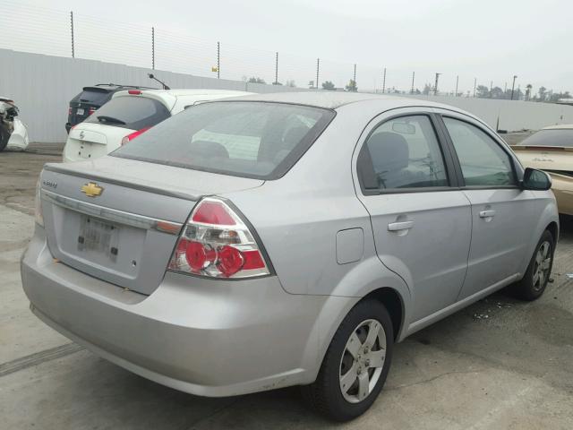 KL1TD5DEXAB110801 - 2010 CHEVROLET AVEO LS SILVER photo 4