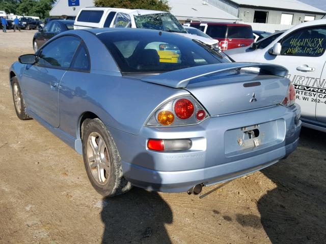 4A3AC74HX3E056648 - 2003 MITSUBISHI ECLIPSE GT BLUE photo 3