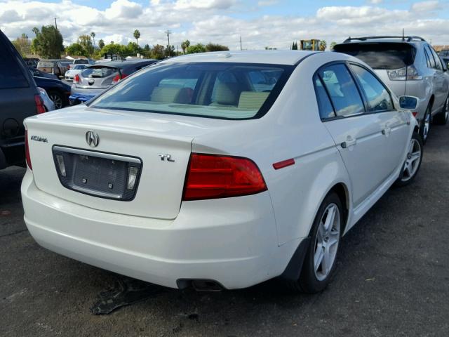 19UUA66285A044762 - 2005 ACURA TL WHITE photo 4