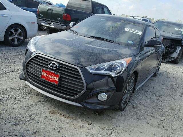 KMHTC6AE0GU296332 - 2016 HYUNDAI VELOSTER T BLACK photo 2