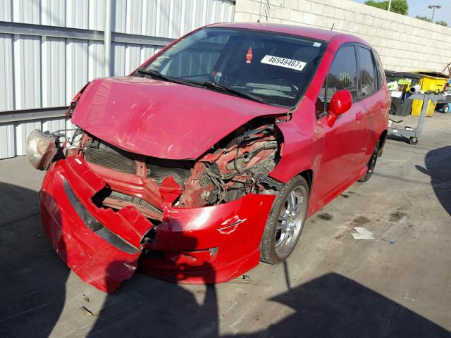 JHMGD38657S018830 - 2007 HONDA FIT S RED photo 2