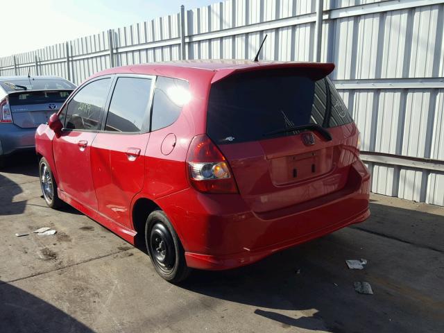 JHMGD38657S018830 - 2007 HONDA FIT S RED photo 3