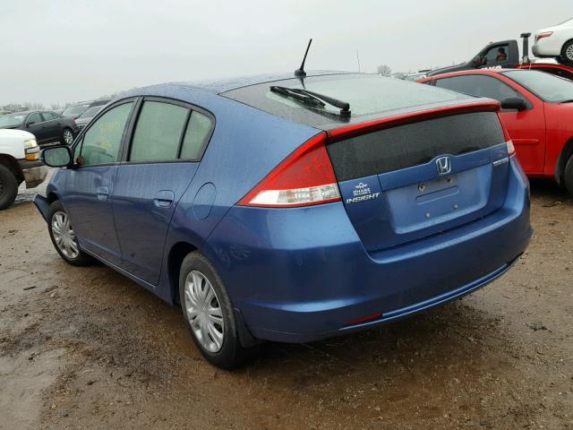 JHMZE2H51AS011601 - 2010 HONDA INSIGHT LX BLUE photo 3