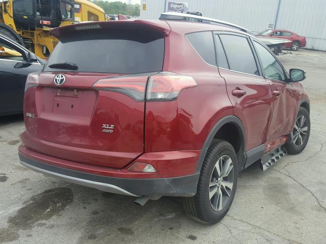 2T3RFREV4JW703340 - 2018 TOYOTA RAV4 ADVEN RED photo 4