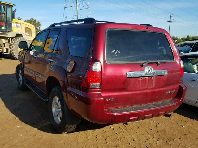 JTEBU14R08K009966 - 2008 TOYOTA 4RUNNER MAROON photo 3