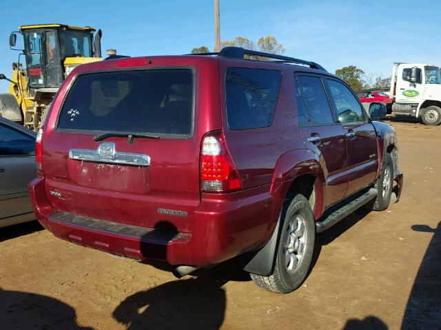 JTEBU14R08K009966 - 2008 TOYOTA 4RUNNER MAROON photo 4