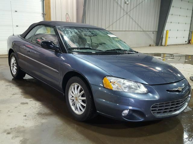 1C3EL55R72N329631 - 2002 CHRYSLER SEBRING LX BLUE photo 1