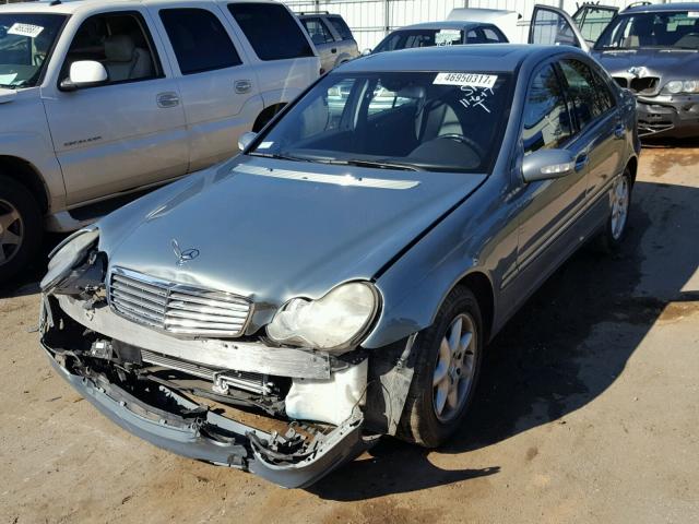 WDBRF61J54A552074 - 2004 MERCEDES-BENZ C 240 BLUE photo 2