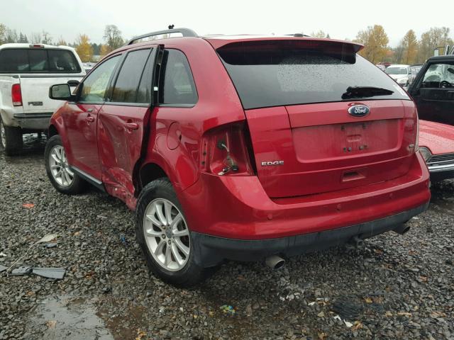 2FMDK38C19BA77267 - 2009 FORD EDGE SEL MAROON photo 3