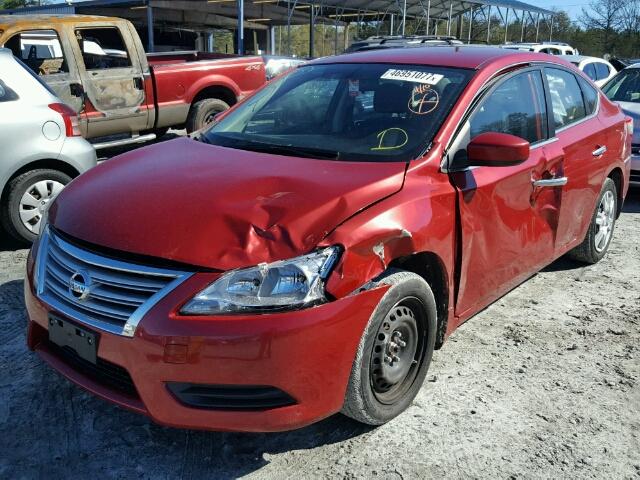 3N1AB7AP5EY321597 - 2014 NISSAN SENTRA S RED photo 2