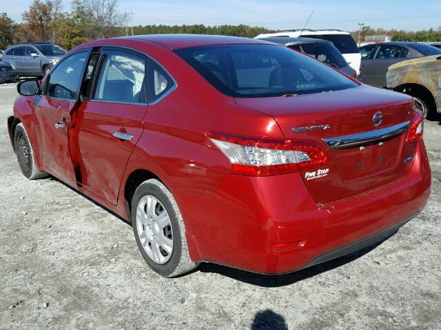 3N1AB7AP5EY321597 - 2014 NISSAN SENTRA S RED photo 3