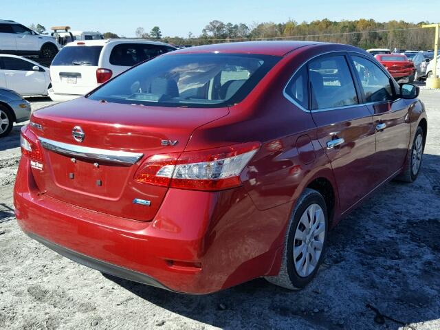 3N1AB7AP5EY321597 - 2014 NISSAN SENTRA S RED photo 4