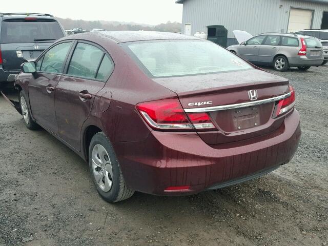 19XFB2F53FE253171 - 2015 HONDA CIVIC LX MAROON photo 3