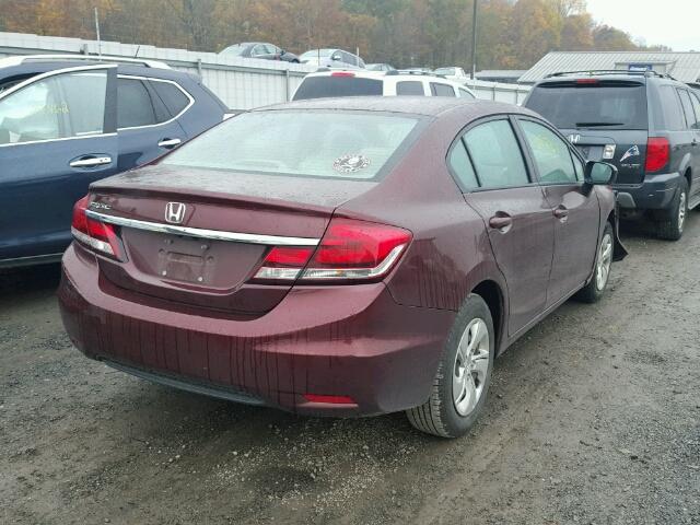 19XFB2F53FE253171 - 2015 HONDA CIVIC LX MAROON photo 4