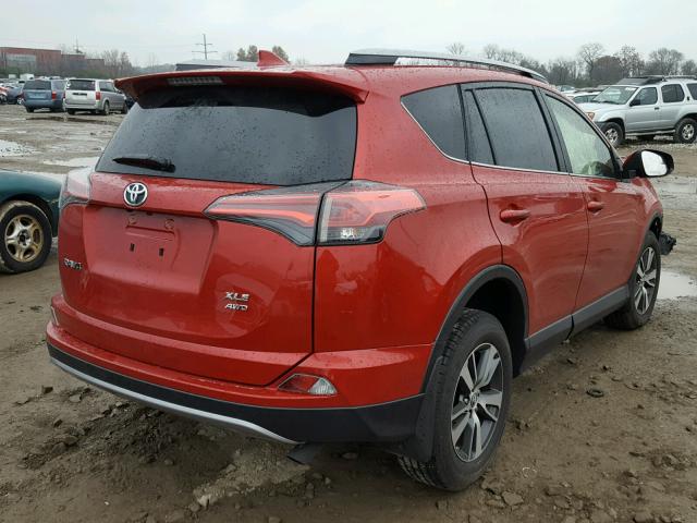 JTMRFREV9HJ161743 - 2017 TOYOTA RAV4 XLE MAROON photo 4