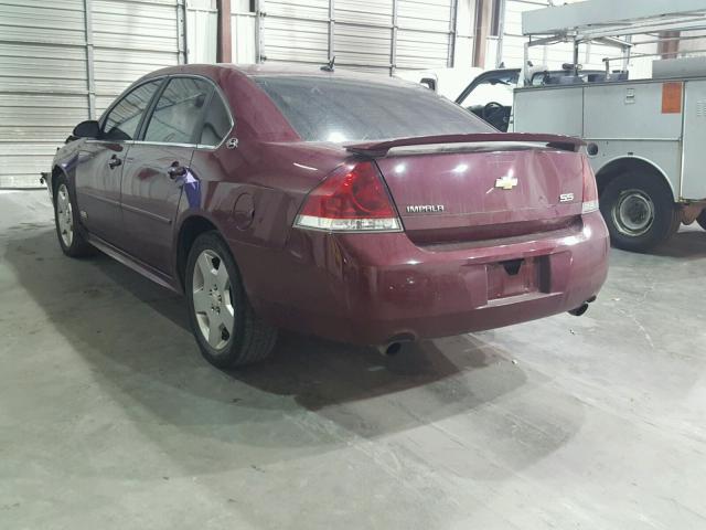 2G1WD57C691170353 - 2009 CHEVROLET IMPALA SS MAROON photo 3