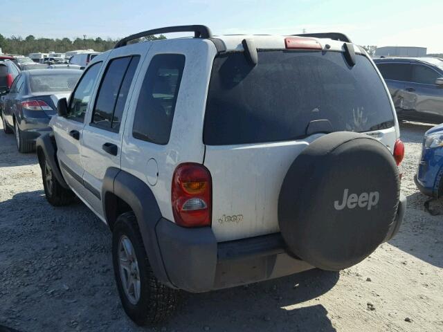 1J4GK48K94W225763 - 2004 JEEP LIBERTY SP WHITE photo 3