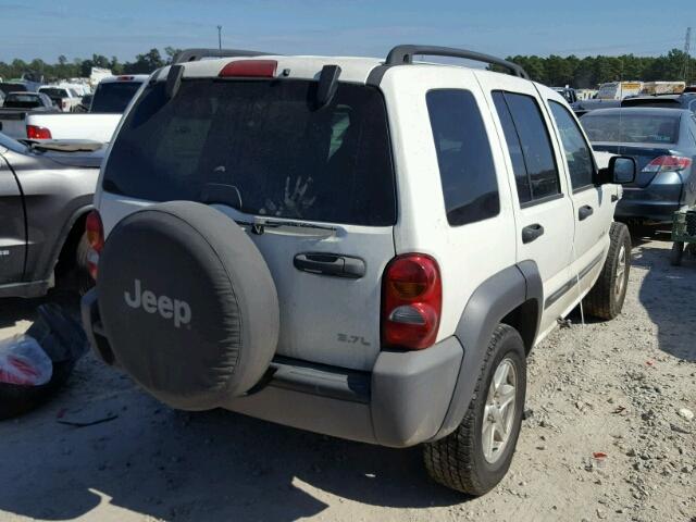 1J4GK48K94W225763 - 2004 JEEP LIBERTY SP WHITE photo 4