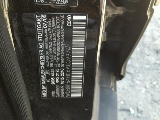 WDBRF54H06A839974 - 2006 MERCEDES-BENZ C GENERATI BLACK photo 10