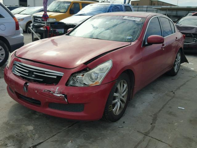 JNKBV61E98M221011 - 2008 INFINITI G35 RED photo 2