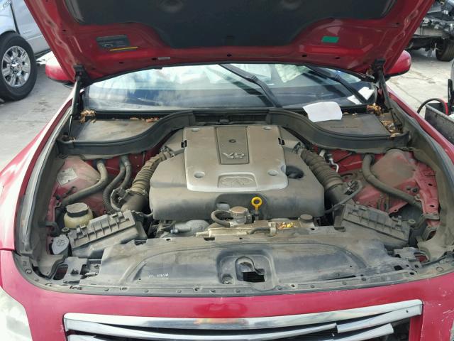 JNKBV61E98M221011 - 2008 INFINITI G35 RED photo 7