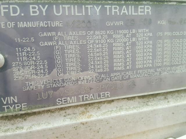 1UYVS25396P761321 - 2006 UTILITY TRAILER WHITE photo 10