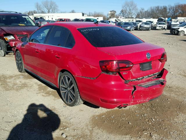 3VW4A7AJ1DM412958 - 2013 VOLKSWAGEN JETTA GLI RED photo 3