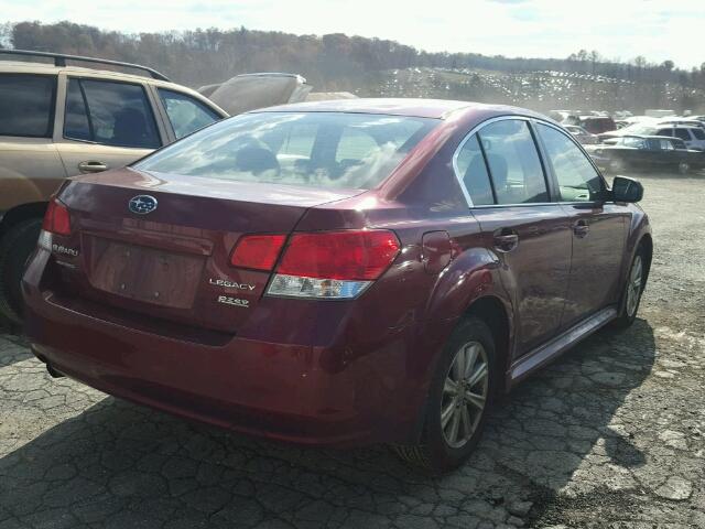 4S3BMBB60C3009715 - 2012 SUBARU LEGACY 2.5 MAROON photo 4