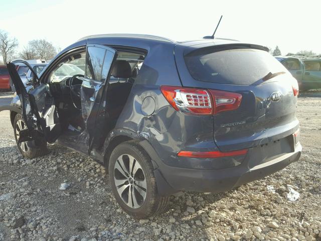 KNDPCCA22D7524321 - 2013 KIA SPORTAGE E BLUE photo 3