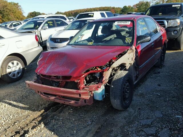 1HGEJ6571WL051771 - 1998 HONDA CIVIC LX RED photo 2