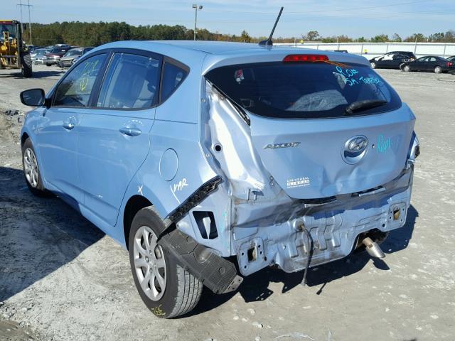 KMHCT5AE1CU042617 - 2012 HYUNDAI ACCENT GLS BLUE photo 3