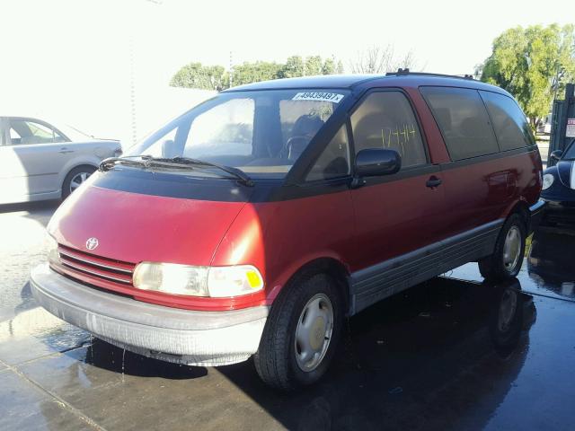 JT3AC12R8M0064696 - 1991 TOYOTA PREVIA LE BURGUNDY photo 2