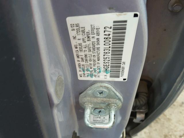 1HGES25763L006472 - 2003 HONDA CIVIC EX 银色 照片 10