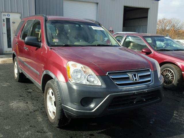 JHLRD78576C011950 - 2006 HONDA CR-V LX BURGUNDY photo 1