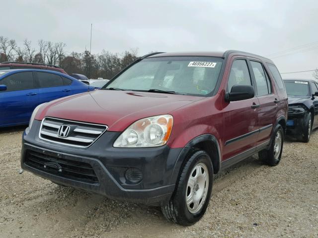 JHLRD78576C011950 - 2006 HONDA CR-V LX BURGUNDY photo 2