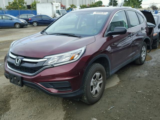 2HKRM4H30FH627004 - 2015 HONDA CR-V LX RED photo 2