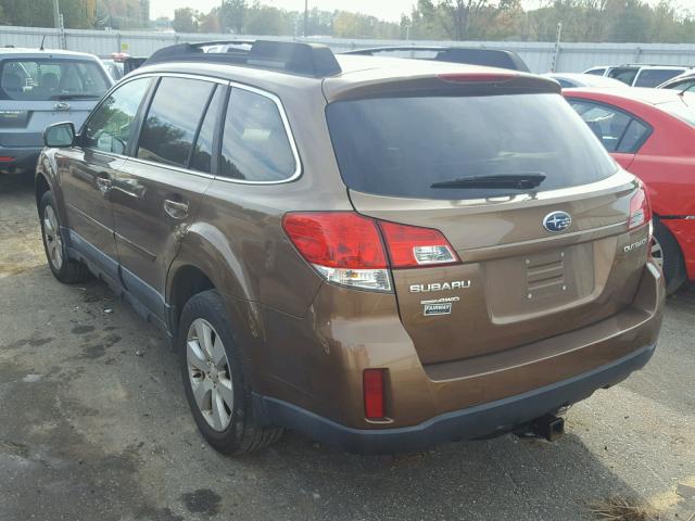 4S4BRCCCXB3437782 - 2011 SUBARU OUTBACK 2. BROWN photo 3